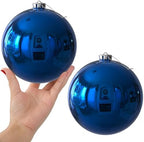 Royal Blue 6.0" Extra Large Christmas Balls - Christmas Tree Decoration Ornaments Shatterproof Hanging Shiny Balls for Birthday Holiday Wedding Decorations Set of 2pcs by GameXcel