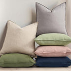 decorUhome Fall Sage Green Linen Throw Pillow Covers 20x20 Set of 2 - Image 5