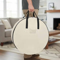 36 Inch Round Storage Bag 1 Pack,Modern Solid Color Cream Art Waterproof Wreath Storage Container with Handles&Zipper Simple Minimalist Style Closet Organizer Bags Garland Box by Unknown