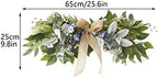 Artificial Eucalyptus Swag with Daisy Flower 25.6in Greenery Swag with Bow and Flocking Leaves Berries Farmhouse Decorative Swag for Home Wedding Wall Door Decor - Image 2