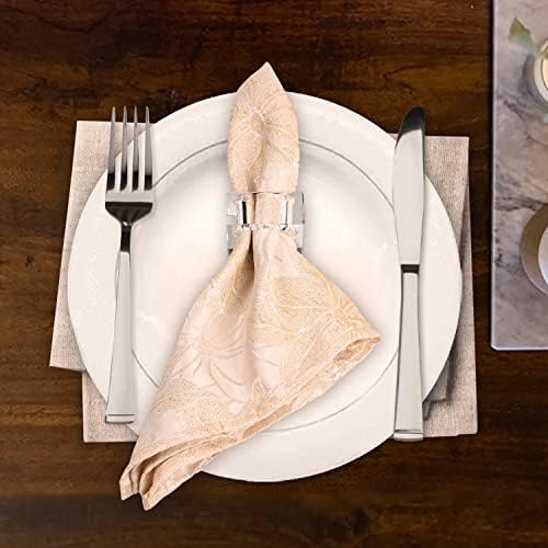 Kitcom Mini Napkin Rings Set of 12 Square-Shaped, Crystal Napkin Ring for Thanksgiving, Christmas, Family Gathering, Wedding Reception, Clear with Gift Box - Image 3