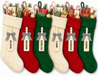 houscly 18 Inch Personalized Christmas Stockings with Name Tags Set of 6 by houscly