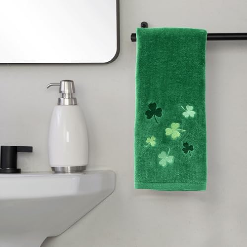 SKL Home St. Patrick's Day Tossed Shamrocks Hand Towel Set-2pc, Green - Image 3