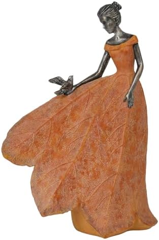 Guichifun Fairy Statue Orange Leaf Angel Girls Fall Decor by Guichifun