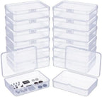 LJY 12 Clear Rectangular Plastic Boxes, 4.5 x 3.3 x 1.1 in for Watch Parts by LJY