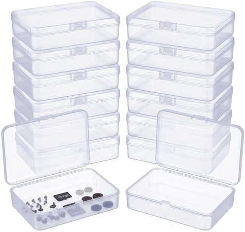 LJY 12 Clear Rectangular Plastic Boxes, 4.5 x 3.3 x 1.1 in for Watch Parts by LJY