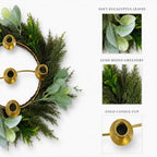 Yinder Pine Branches Wreath 14" 5-Hole Gold Centerpiece - Image 5