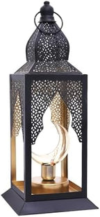 Ramadan Lantern Light for Home Decor, Eid Mubarak Ramadan Decorations, Moroccan Style Crescent Moon Metal Hollow Out Lamp for Tabletop Mantel Wall (Moon) by CrazyNight