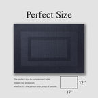 Placemats Set of 12 - Easy Clean Woven Vinyl Placemats for Dining Table, Indoor/Outdoor Place Mats, Washable PVC Table Mats（Black Cube） - Image 6