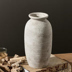 Ceramic Flower Vase, 12.5" Large Vases Home Decor Rustic Farmhouse Tall Pottery Decorative Pampas Vase for Table Living Room Entryway Mantel Bookshelf Bedroom Bathroom Kitchen - D - Image 3