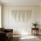 LISRRZHEN Large Macrame Wall Hanging - Boho Nordic Geometric Woven Tapestry, Handcrafted Cotton Wall Decor for Living Room Bedroom Entryway Apartment - Image 3