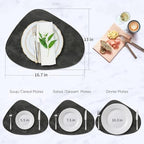 ADRIMER Placemats, Heat Resistant Round Placemats Set of 12 Washable 13 x 17 Inch, Waterproof Table Mats Wipeable for Kitchen, Dining Room Table Christmas Decor, Dark Grey - Image 4