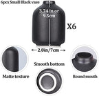 6 Pack Boho Vases, Modern Black Ceramic Bud Vases for Home Decor, Dry Flowers Centerpieces in Bulk, Mini Flower Vases for Wedding Decor - Image 2