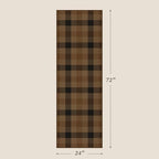 JTJ Easy Jute 2x6 Outdoor Runner Rug, Black & Brown Plaid, Washable - Image 2