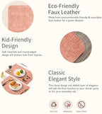 Maxpearl Faux Leather Placemats Set of 6, Easy to Clean, Peachy Pink - Image 4
