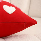 Valentines Day Throw Pillow Covers 20x20 Set of 2 Heart Love Couples Decorations Embroidery Cushion Covers Home Decor for Couch Lover Girlfriend Sofa Bedroom, White Red Pink - Image 3