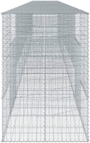 vidaXL Gabion Basket with Cover 433.1"x39.4"x59.1" Galvanized Iron - Image 6