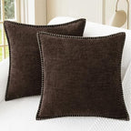 CaliTime Decorative Couch Throw Pillow Covers 24 X 24 Inches Coffee by CaliTime