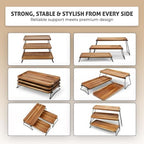 Oaklyn Rust Proof 3 Tier Wooden Cupcake Stand of Acacia Wood | Eco Friendly Tiered Tray Stand with Wooden Serving Trays & Platters for Party, Decor & Birthdays | 3 Tier Serving Tray Dessert Stands - Image 4