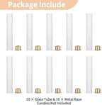 NUPTIO Hurricane Glass Candle Holders, Set of 10 Gold Taper Candle Holders - Image 4