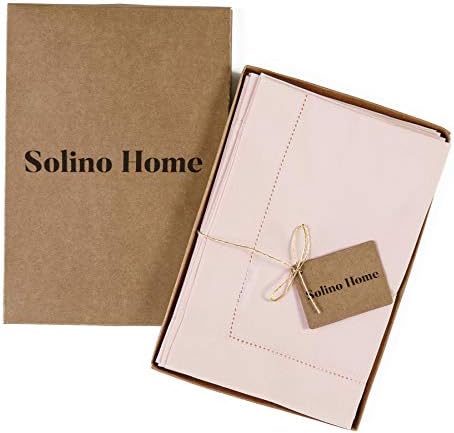 Solino Home Cotton Linen Cloth Dinner Napkins Pink, 20 x 20 in, Set of 4 - Image 3