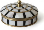 Decorative Jewelry Trinket Box Unique Gift for Home Decor Antique Metal Case with Mother of Pearl Sindoor Box/Coin Box (Single Black) - Image 6