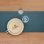 Solino Home 100% Linen Table Runner Peacock Blue Woven, Fete 14 x 48 in - Image 5
