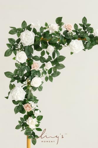 Ling's moment 5 FT White Artificial Flower Garland - Image 3