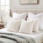 MIULEE Faux Fur Plush Decorative Throw Pillow Covers 20x20, Pure White - Image 3