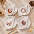 12 Pcs Embroidered Fall Cotton Napkins 18x18 in by Unknown