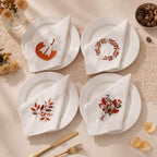 12 Pcs Embroidered Fall Cotton Napkins 18x18 in by Unknown