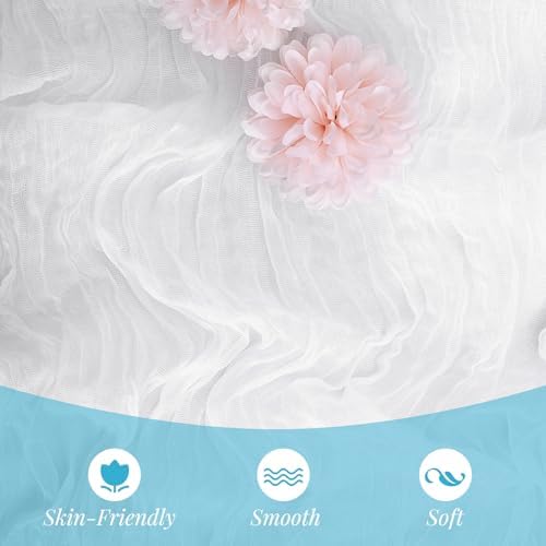 Aktor 12 Pack White Cheesecloth Table Runner 10Ft Gauze Table Runner Boho Semi Sheer Cheese Cloth Fabric Runners for Wedding Birthday Baby Shower Party Table Decoration（White） - Image 2