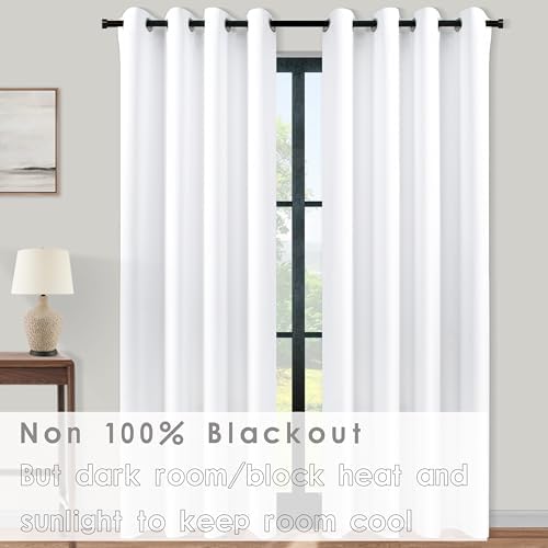 KOUFALL Closet Curtains for Bedroom Closet Door,95 Inch Long Open Grommet 60-70% Blackout Privacy Thermal Door Divider Curtain for Doorway Hallway,94 95 in Length,White - Image 2