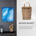 UPKOCH Brown Hanging Wicker Wall Basket, 4.2 x 5.5 x 4.2 in for Home Decor - Image 5