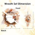 Fall Teardrop Swag Wreath, 3 Pack, 22" Artificial Pumpkin - Image 2