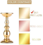 Nuptio Pillar Candle Holders, Wedding Centerpieces Metal Candle Holder Candles Stand Decoration Ideal for Weddings Special Events Parties Living Room (10 x S, Gold) - Image 3
