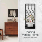 Wall Candle Holder, Black Metal Wall Art, Line Wall Candle Holder for Living Room, Dining Room, Bedroom, Bathroom (2 Pack, 16.5 x 7 in) - Image 4