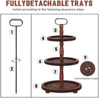 Urban Deco Wooden Tiered Tray 3-Tier Decorative Tray Stand Serving Tray - Image 6