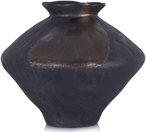 Wabi Sabi Rusty Vintage Vase, 11.4" Tall Wabi Sabi Decor Rustic Farmhouse Pottery Vase for Centerpiece, Textured Pottery Flower Vases for Home Decor, Table, Living Room, Bathroom, Kitchen (11.4 in) by QIANLING