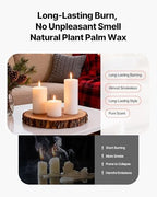 VEVOR Pillar Candles and Glass Vases Set 36 Pcs, Clear Cylinder Hurricane Candle Holders for Wedding Centerpieces, Tall Vase for Table Decor, Wedding Party, Thanksgiving, White (3.4" x 4.7",7.1",9.8") - Image 4