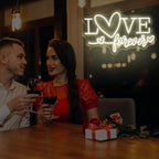 Love Forever Heart Neon Sign, Wedding Party LED Neon Light Valentine's Day Wedding Backdrop Decor Gift For Lover Valentine's Day Gift, LED Romantic Light, Couple Space Accent-Warm White-16.5" - Image 6
