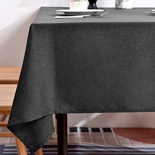 BALCONY & FALCON Rectangle Table Cloth Waterproof Dark Gray 55"x95" by BALCONYFALCON