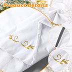 HyDren 84 inch Velvet Christmas White Tree Skirt (Classical Style) - Image 3
