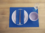 Solino Home Cotton Linen Placemats Blue Hemstitch, 14 x 19 in, Set of 4 - Image 2