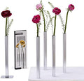PELEG DESIGN Magnetic Bud Vase Set (Silver) - Unique Home Decor Gift & Modern Table Centerpiece - 5 Aluminum Single Stem Vases - 9.4" Tall Gravity Defying Decor by PELEGDESIGN