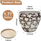 Ceramic Plant Pots With Saucer & Drainage Hole, 10 inch Indoor Flower Pots - Image 3