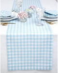 Solino Home 100% Pure Linen Table Runner Blue, Gingham Check 14 x 132 in by SolinoHome