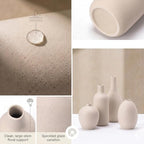 Ceramic Vase Set of 4 – Modern Farmhouse Decorative Vases for Home Decor, Minimalist Matte Pottery Vases for Flowers, Pampas Grass, Table Centerpiece, Mantel, Shelf & Entryway (Beige) - Image 6
