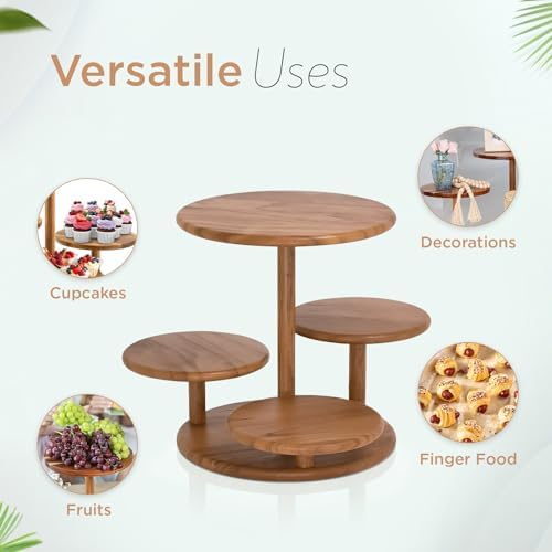 4 Tier Cupcake Stand, Cupcake Tower Stand 50 Cupcakes, Coasters Set of 4 Free, Halloween Cupcake Stand, Wooden Dessert Display for Birthday, Perfect for Tiered Cake Stand Enthusiasts - Image 5