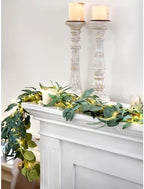 FiveSeasonStuff Rustic Willow and Eucalyptus Garlands – Lifelike Greenery with USB-Powered 100 LED String Lights – Perfect for Weddings, Home Decor, Events, and Seasonal Decorations - Image 5